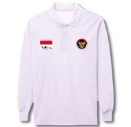 Pilihan Kerah Logo Bendera Pulau + Garuda Bulat Hitam / Polo Polos / Polo List / Polo Panjang / COD