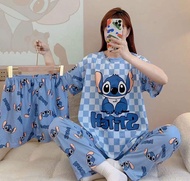 3in1 Cartoon Sleepwear Korean Style Cotton Short Sleeve T-Shirt Pajama Set for Women