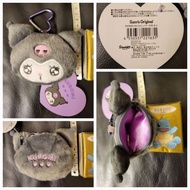 全新日本直送 Sanrio 三麗鷗 FuRyu Kuromi 酷洛米 庫洛米 可羅米 毛絨 散紙包 心形 鑰匙扣 2021 淚眼系列 可愛 玩偶 娃娃 景品 公仔 約 9cm 有牌