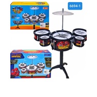 mainan drum jazz 6694-1 anak anak edukasi mainan musikal drum jass musik anak set