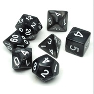 Polyhedral Dice D4 D6 D8 D10 D12 D20 - Black