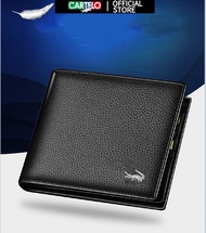 CARTELO กระเป๋าสตางค์หนังผู้ชาย Royal Leather Wallet สินค้าพรีเมี่ยม Short Black