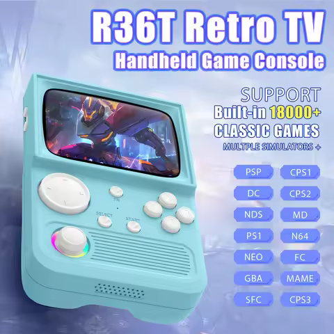 AISLPC R36T Retro TV Handheld Game Console 3.5-inch EmuELEC System 64/128GB Portable Video Player Ha