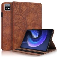 全城熱賣 - 適用於小米 Pad 6 / Pad 6 Pro 生命樹系列 左右開平板皮套（棕色）