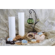 LILIN TULIP CANDLE STEARIN CANDLE 30 x 7.5CM WHITE CANDLE COLOR CANDLE PILLAR CANDLE CRYSTAL CANDLE