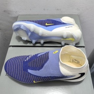 Phantom 6 Elite GX Ⅲ 2025 New High Elite FG "Haaland" White-Blue Knitted Soccer Shoes Anti-slip and 
