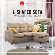 3 / 4 SEATER L-SHAPED WASHABLE FABRIC SOFA (FREE DELIVERY AND INSTALLATION)