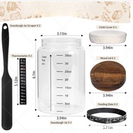 35oz Sealed Fermentation Jar Fermentation Bottle Lid Kitchen Graduated Glass Jar Food Glass Acacia W