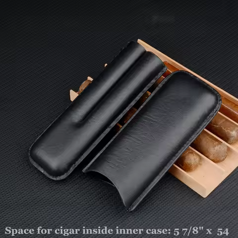 52 Ring Man-made Leather Cigar Case 2 Tube Cigar Holder Mini Humidor Travel Box Portable Cigar Acces