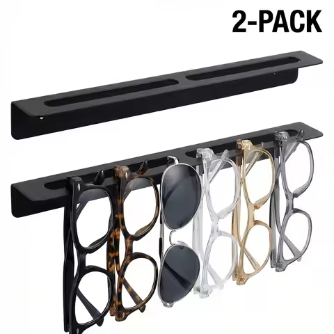 2D Wall Mounted Sunglasses Organizer, Heavy Duty Glasses Holder Rack, Space-Saving Sunglasses Rack W