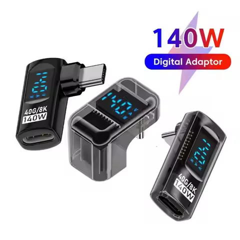 90 Degree USB C Adapter Right Angle U Shape Type C Adapter 40Gbps Data Transfer PD 140W USB4.0 8K 60