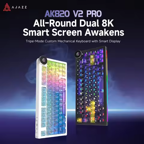 AJAZZ AK820 V2/V2PRO 82-key hot-swappable tri-mode wired/Bluetooth/2.4G dual 8k polling rate mechani