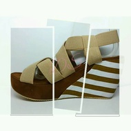 Wedges Wedges Wedges Striped Cream Brown Women
