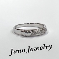 Natural Diamond Ring South African Heart Tail White Gold 14K K585