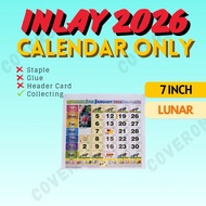 7 Inch Inlay Calendar 2026 (Lunar) / Inlay Horse Calendar / Isi Kalendar Dinding / Isi Kalendar Kuda