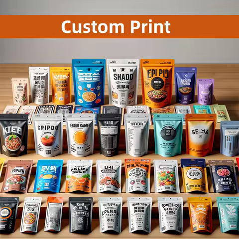 Customized Printed Resealable Cartoon Packaging Bag Waterproof Tea Coffee Gift Ziplock Snake Stand U