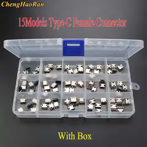 15models Micro USB Type C Connector Kit Set Female Charge Dock Port Plug Type-C Socket Jack for Xiao