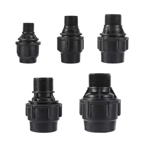 Plastic PE Water Pipe Quick Connection 1/2" 3/4"1"1.2"1.5" Male Thread quick Straight connection 20m