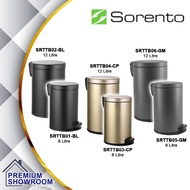 SORENTO 8L & 12L S/Steel 304 Dustbin Dust Bin Trash Can Garbage Bin Rubbish Bin  SRTTB01-BL / 02-BL 