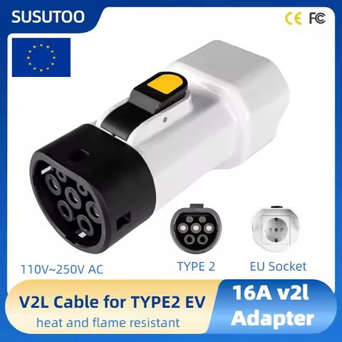 V2L Discharger Schuko Plug V2L Vehicle to Load Type 2 Support MG BYD KIA Discharge For Type2 Car Dis