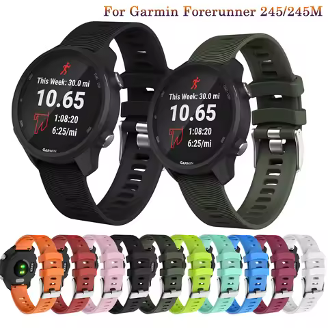 Watch strap for Garmin Forerunner 245/245M/Vivoactive 3 soft silicone Smart watches bands for Foreru