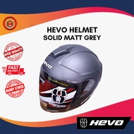 Helmet Hevo Solid Matt Gray (Ready Stock) Helmet Open Face