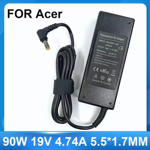 AC Adapter 90W 19V 4.74A 5.5x1.7mm Laptop Adapter Charger for ACER ASPIRE 5750G 5755G 7110 9300 E1-5