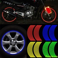 【New】16Pcs Wheel Decal Stripe Lots Reflective StripsMotorcycle Tape Sticker Rim Car Driving safety