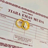 Luxury Couple Gold Ring, Genuine Light Gold, Weight 2 grams, 875 Grain, With Letter
