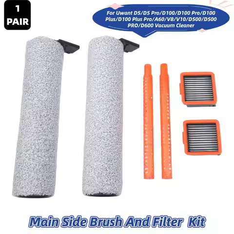 Main Side Brush and Filter Accessories Kit For Uwant D5/D5 Pro/D100/D100 Pro/D100 Plus/D100 Plus Pro