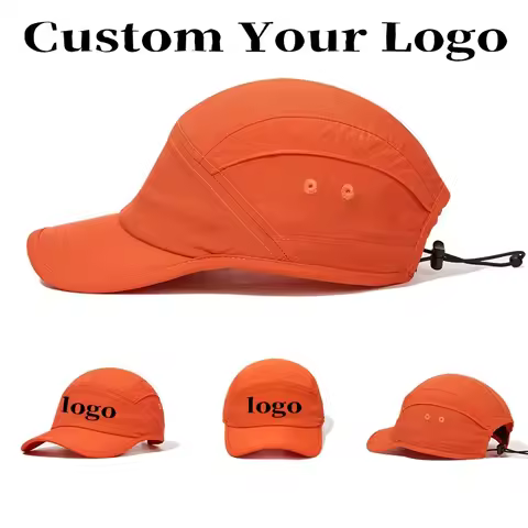 Quick dry Tooling 5 Panel Cap Men Women Outdoor Breathable Waterproof Nylon Baseball Cap Drawstring 