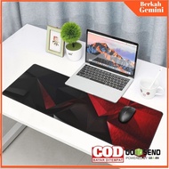 Kimsnot Mouse Pad Rubber Stitched Edge Red Black Abstract 300x800x3 mm - K-38 - Black/Red - 7CAN0FBQ