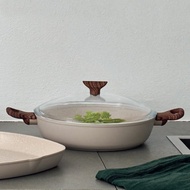 【Sambonet】RockNRose不沾鍋雙耳平底深鍋28cm-附蓋-玫瑰粉