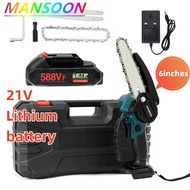 NEW 100%✅6 Inches Electric Chainsaw Cordless Portable Electric Chain Rechargeable Wood Cutting Saw C