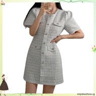 Casual Dress Plain Button Front Dress for Women L105MD530