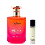 Taskeen Marina Tropical Perfume EDP 3.4Fl Oz with 8ml L'Fumes Roll-On Layering Perfume Oil UNISEX - 