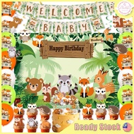 ️INS Animal Latex Balloon Foil Balloon Theme Jungle Safari Animal Banner Balloon Tableware Party Dec