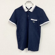 LACOSTE短袖 polo 衫，海軍藍，M 碼，古著。