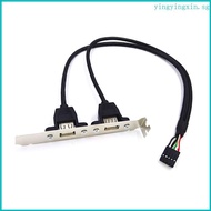 YIN USB 2 0 9Pin to Dual USB2 0 Motherboard Baffle Adapter Cable USB2 0 Back Panel