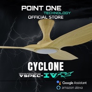 Cyclone VSPEC-IV RS (46"/52"/60") Pinewood // Built-in SMART Ceiling Fan by Point One Technology