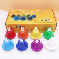 8 Notes Desk Hand Bells Children's toys Coloroful Diatonic Hand Bell Musical Learning Teaching Percu
