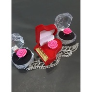 Rose Ring Big Glitter Rose Ring Cute Kawai Ring