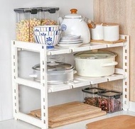 Syllere - 可伸縮收納層架 塑膠分層收納架 分類整理置物箱 水槽置物架 櫥櫃整理