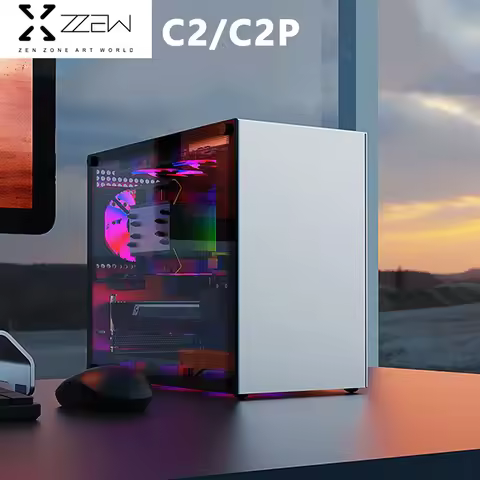 ZZAW C2 C2P M-ATX Computer Case Side Transparent MINI-ITX All Aluminum Desktop Office Small Chassis 