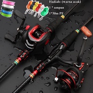 Set Bc Baitcasting Reel Gulungan Pancing Speed Ratio 6.3:1 Kelos Pancing Carbon Fiberul Ultralight J