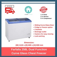 Farfalla Dual Function Curve Glass Chest Freezer (258L) FCF-SD258CG