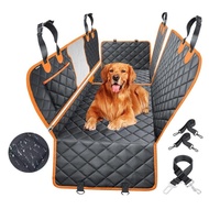 [On Sale!]Dog Car Seat Cover, Waterproof Scratchproof Hammock w/ 4 Storage Bags Side Flaps, Washable