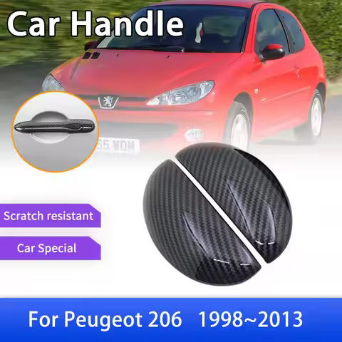 Carbon Fiber Door Handle Cover for Peugeot 206 CC 206+ SW 206CC 207 Compact 1998~2013 Car Exterior S