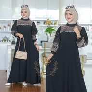 Gamis wanita modern elena dress gamis crincle kombinasi batik