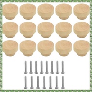 (D X Q Y)15Pcs Wooden Drawer Knobs Furniture Knobs Wooden Cupboard Knobs for Cabinets and Drawers, Round Wooden Knobs